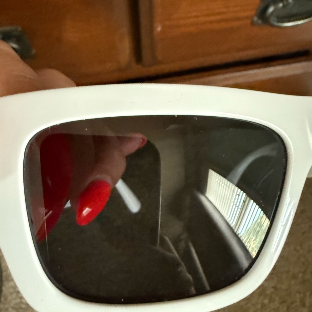 White Rectangular Sunglasses - image 4